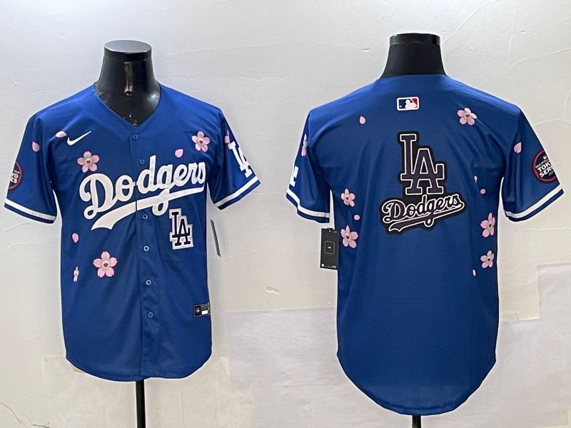 Men Los Angeles Dodgers Blank Blue Sakura Edition 2025 Nike MLB Jersey style 24->los angeles dodgers->MLB Jersey
